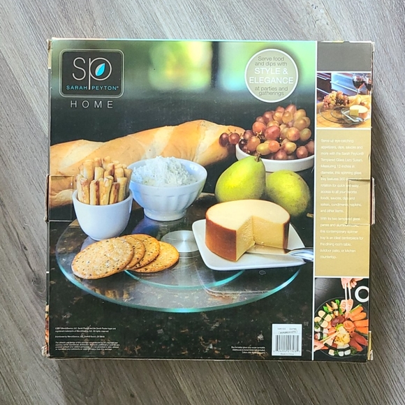 Sarah Peyton- glass lazy susan *new in box - Picture 2 of 2